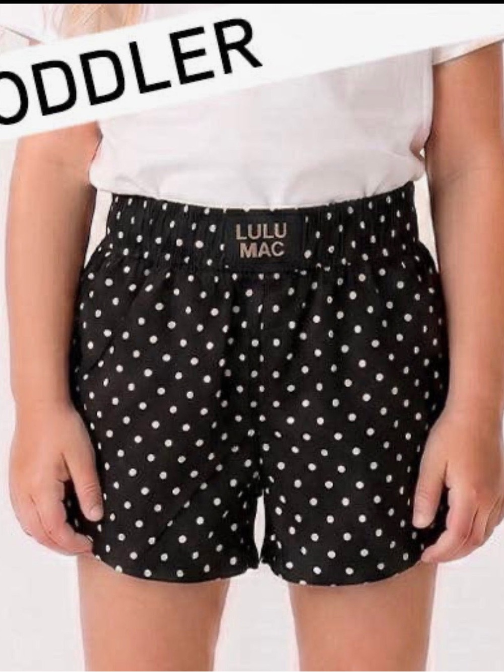 Lulu Mac Toddler Mini Dot Black Shorts
